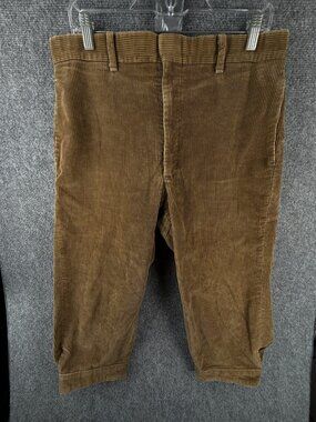 VTG Woolrich Corduroy Pants Mocha USA 1909 Size 34 Cotton Blend Cropped Short